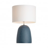 Mercator-Jordana Ceremic Table Lamp - White Linen Dome Shade